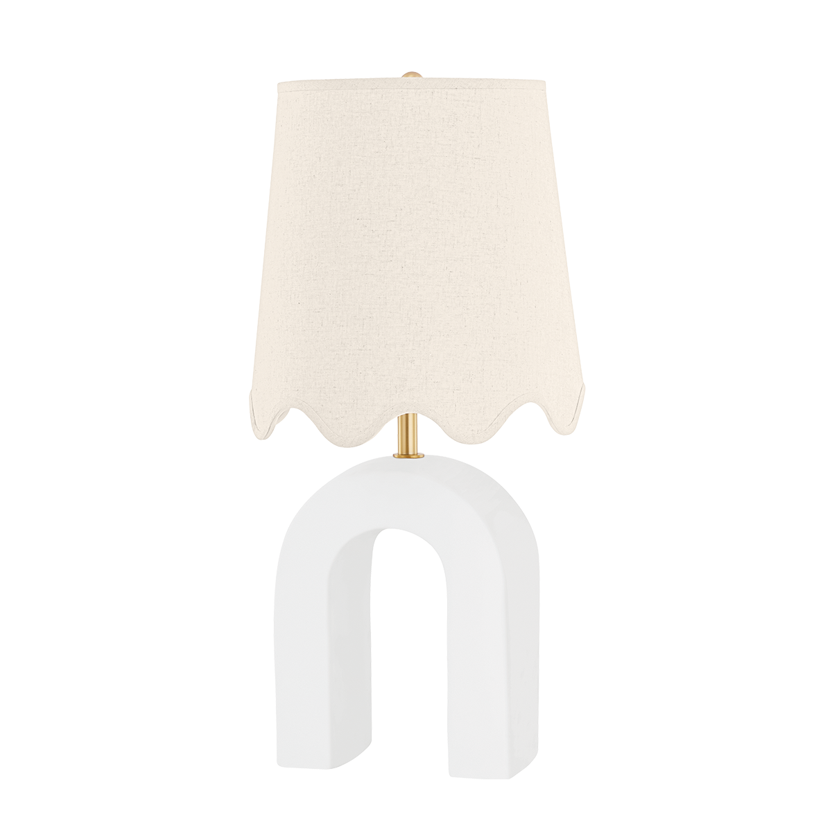 Mitzi Roshani Table Lamp in AGED BRASS/CERAMIC RAW MATTE WHITE