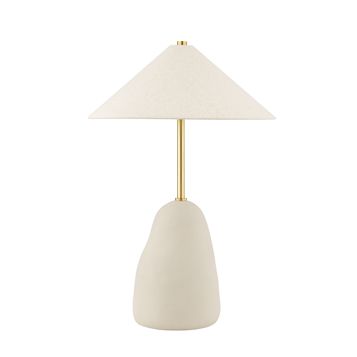 Mitzi Maia Table Lamp in AGED BRASS/CERAMIC TEXTURED BEIGE