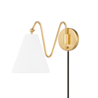 Mitzi Onda Plug-in Sconce in Aged Brass