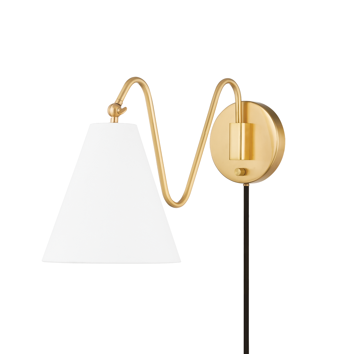 Mitzi Onda Plug-in Sconce in Aged Brass