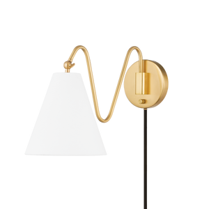 Mitzi Onda Plug-in Sconce in Aged Brass