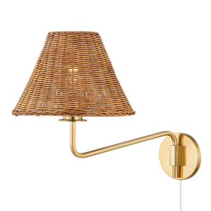 Mitzi Issa Plug-in Sconce in Aged Brass