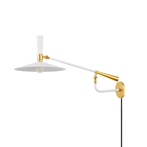 Mitzi MILENA Wall Sconce in AGED BRASS/SOFT CREAM