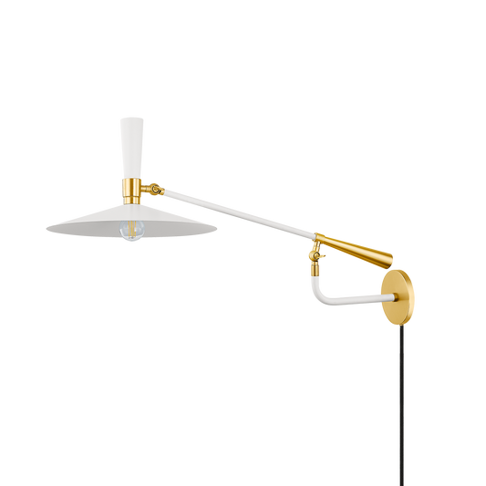 Mitzi MILENA Wall Sconce in AGED BRASS/SOFT CREAM