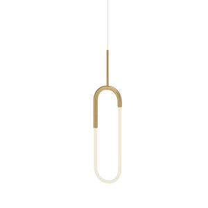 Huron 8-in Brushed Gold LED Pendant