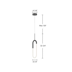 Huron 8-in Brushed Gold LED Pendant