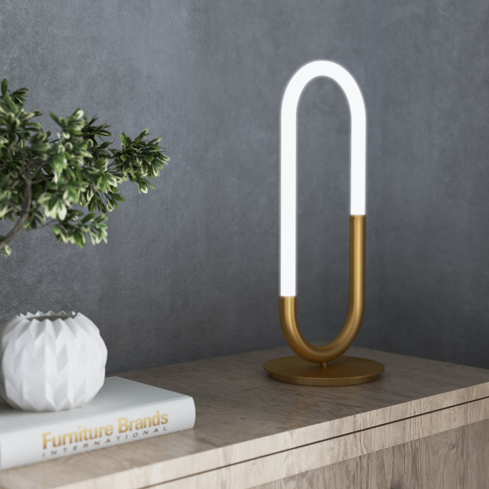 Huron Brushed Gold LED Table Lamp