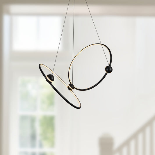 Isho 2 Head Black LED Chandelier