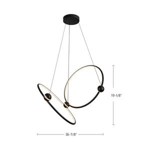 Isho 2 Head Black LED Chandelier