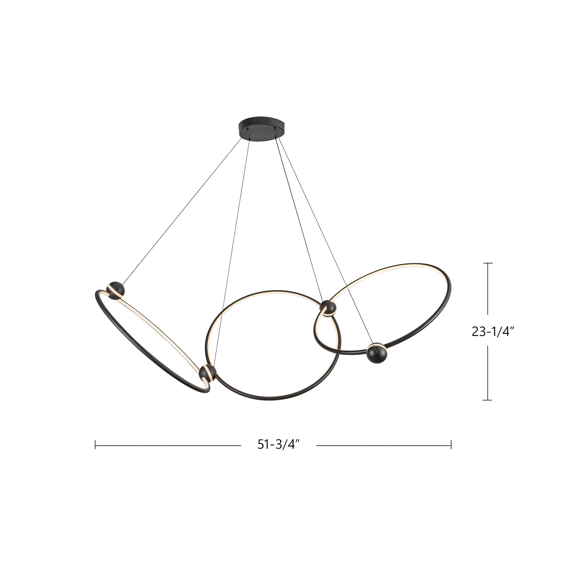 Isho 3 Head Black LED Chandelier