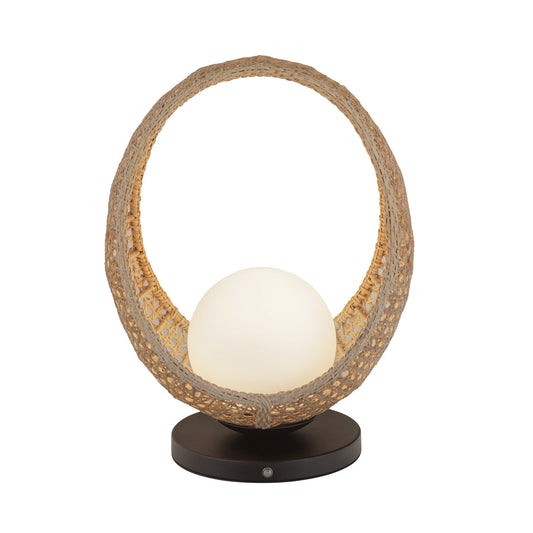 Lanai 16-in Black/Opal Glass LED Table Lamp