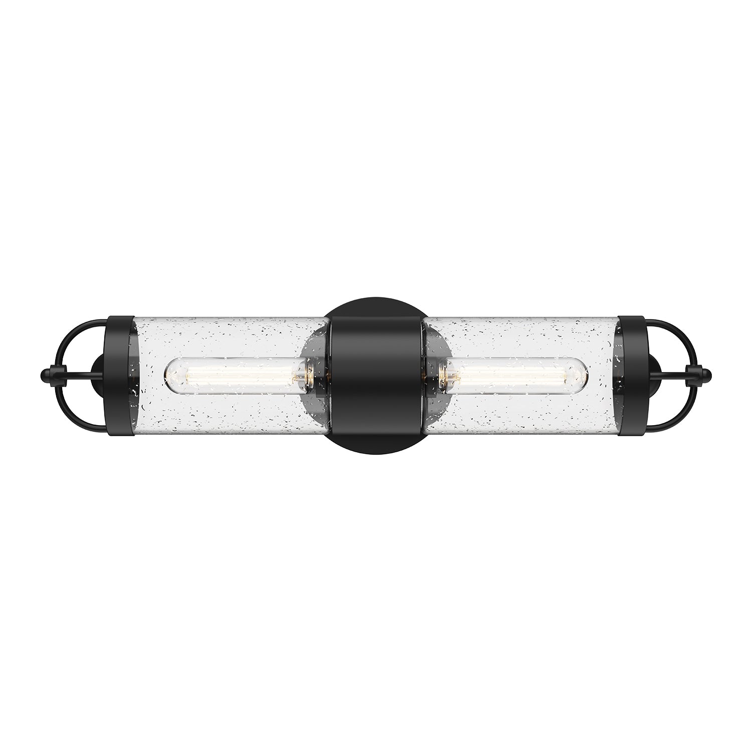 Lancaster 5-in Clear Bubble Glass/Textured Black 2 Lights Exterior Wall Sconce