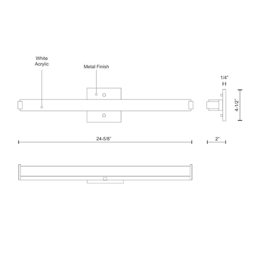 Latitude-Slim 25-in Chrome LED Vanity