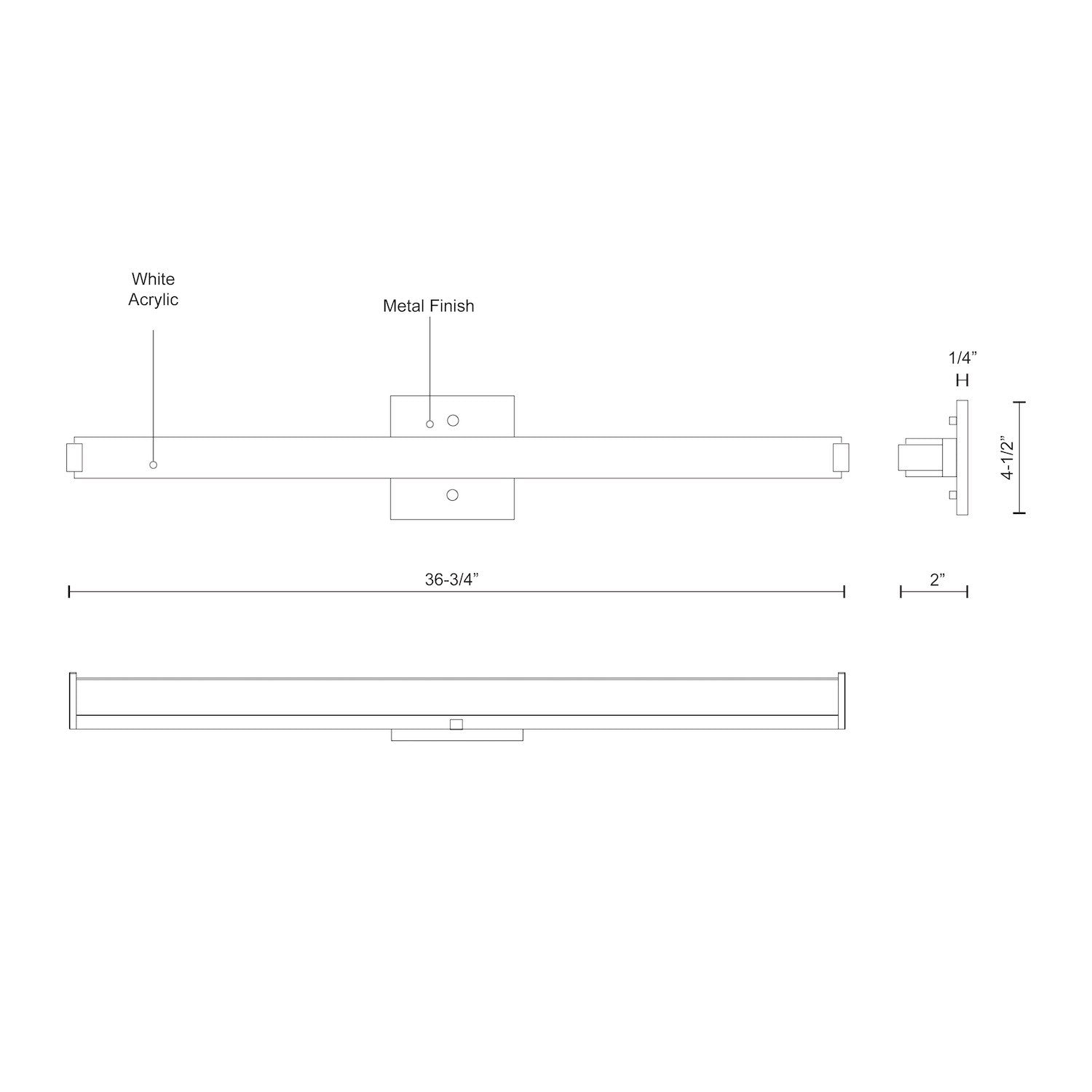 Latitude-Slim 37-in Chrome LED Vanity