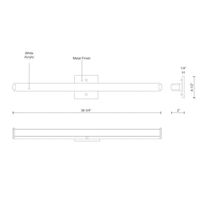 Latitude-Slim 37-in Chrome LED Vanity