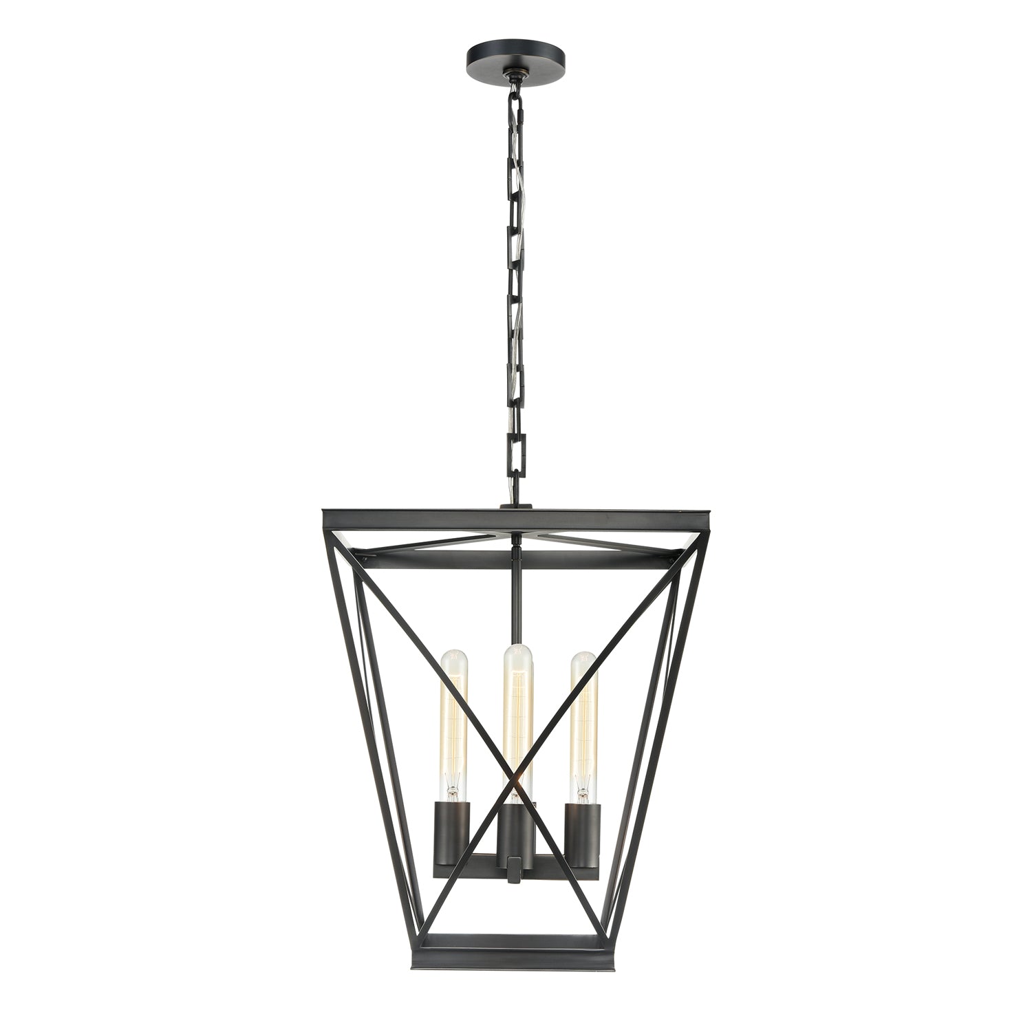 Lattice Vintage Brass 4 Lights Pendant