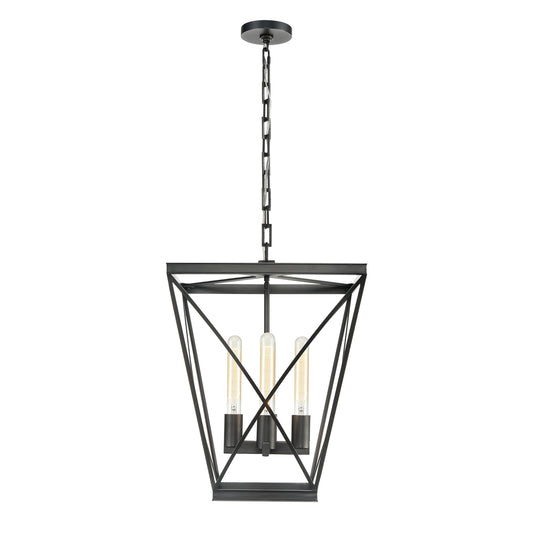 Lattice Vintage Brass 4 Lights Pendant