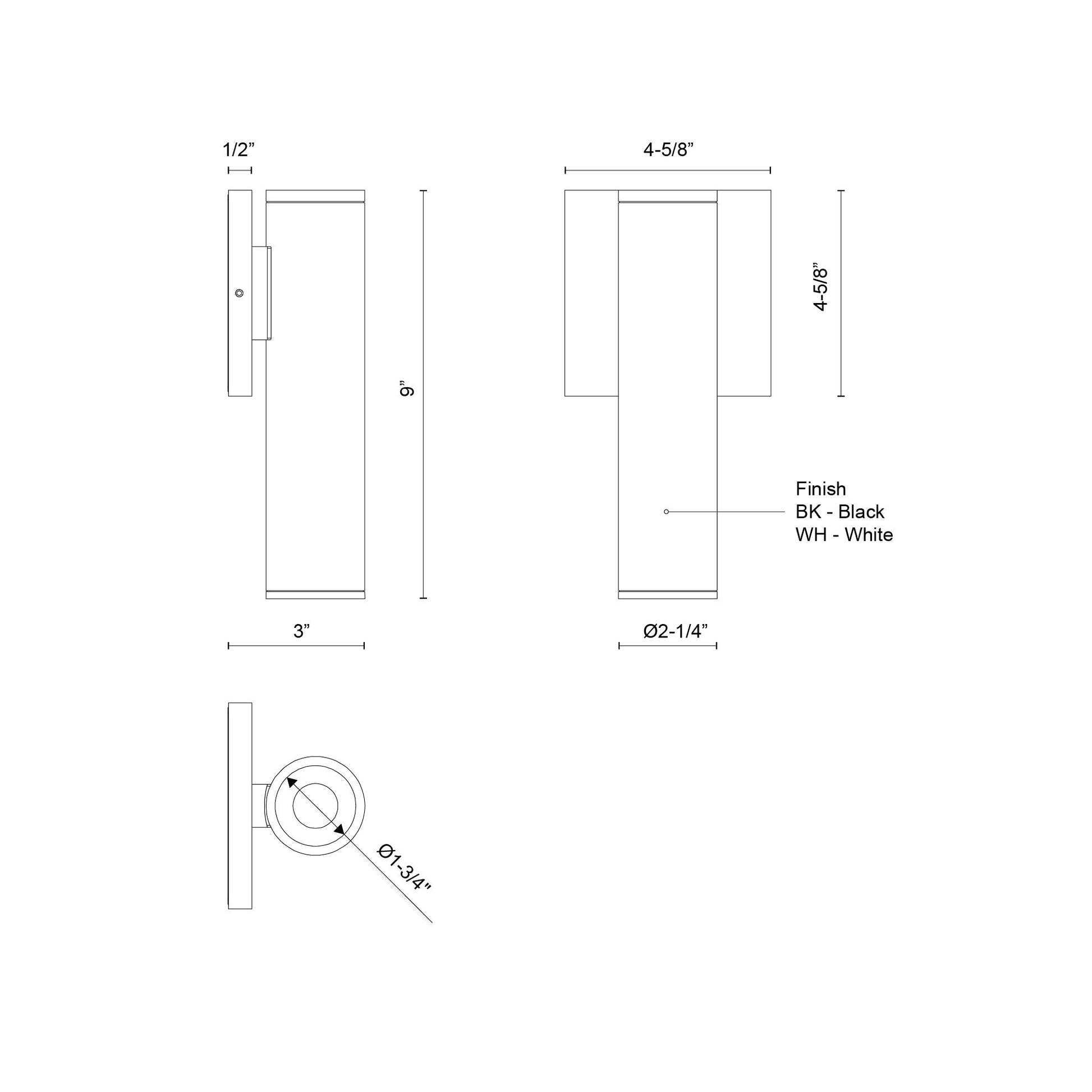 Lorna 9-in (2-in Dia.) Exterior Wall Sconce