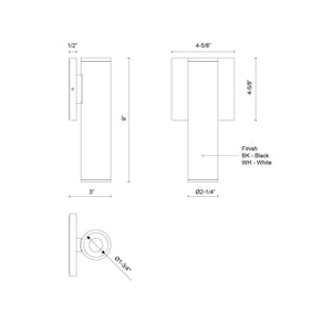 Lorna 9-in (2-in Dia.) Exterior Wall Sconce