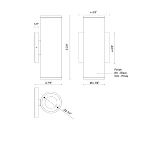 Lorna 9-in (3-in Dia.) Wall Sconce Up/Down Light