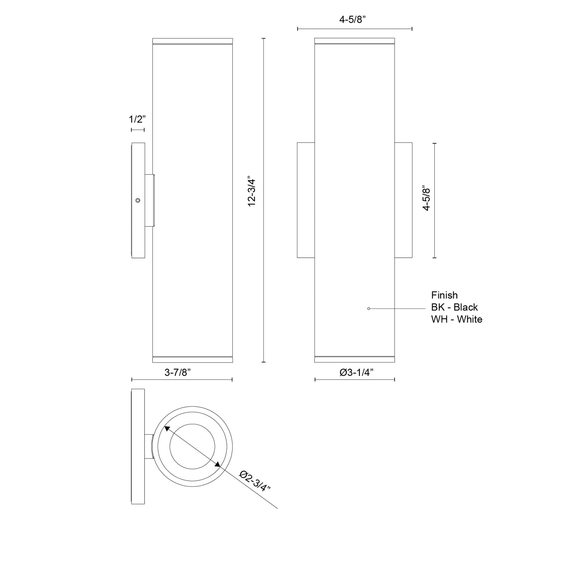 Lorna 12-in (3-in Dia.) Exterior Wall Sconce