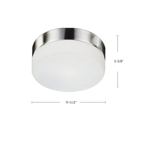 Lomita 12-in Brushed Nickel 2 Lights Flush Mount