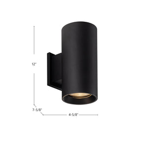 Lorna 12-in Textured Black LED Exterior Wall