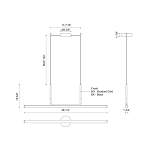 Vesper 48-in Linear Pendant