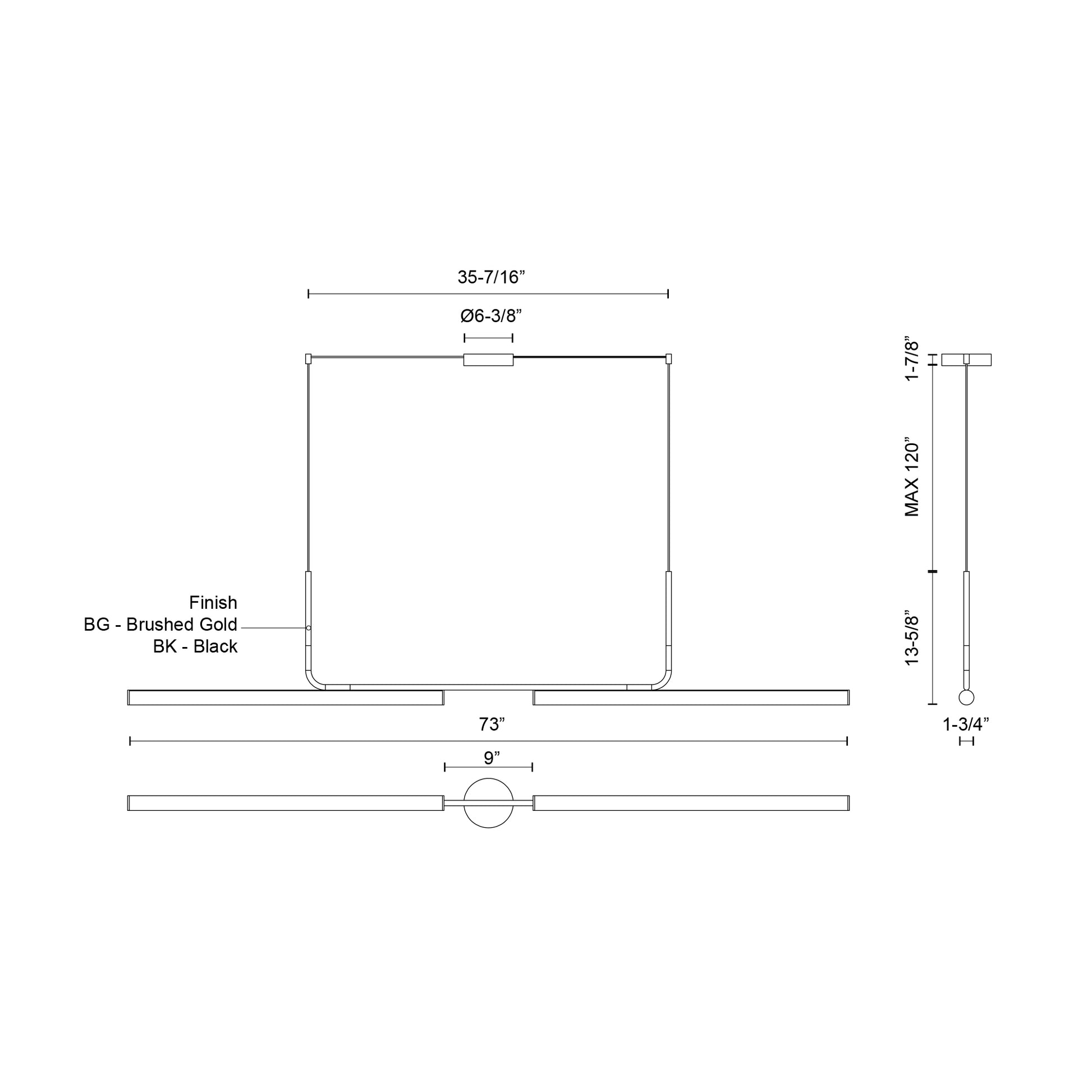Vesper 73-in Linear Pendant