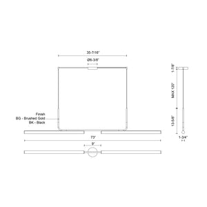 Vesper 73-in Linear Pendant