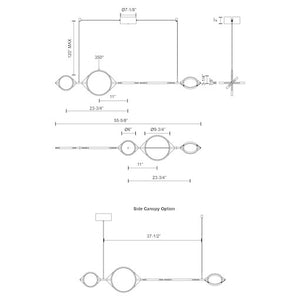 Serif 57-in Black LED Linear Pendant