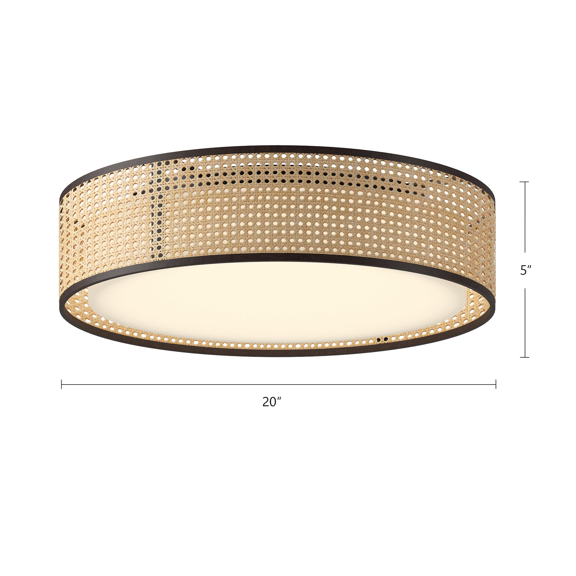 Lyla 20-in Rattan LED Flush Mount