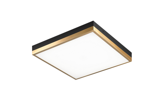 A sleek and modern take on the traditional square flush mount.These LED flush mounts are offered with contrasting finish combinations – Black with Aged Gold Brass and White with Aged Gold Brass. Tux is a versatile fixture, suitable for any room.