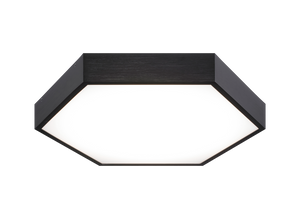 Hexol LED flush mounts are stylish – comprised of a hexagonal metal frame with an inset white acrylic diffuser. The geometric shape and stunning Oxidized Black and Oxidized Gold finishes make a contemporary statement. Available in 2 sizes and 2 finishes.