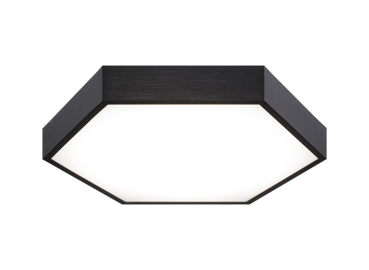 Hexol LED flush mounts are stylish – comprised of a hexagonal metal frame with an inset white acrylic diffuser. The geometric shape and stunning Oxidized Black and Oxidized Gold finishes make a contemporary statement. Available in 2 sizes and 2 finishes.
