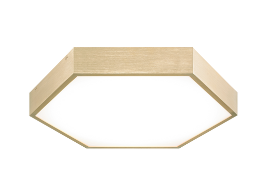 Hexol LED flush mounts are stylish – comprised of a hexagonal metal frame with an inset white acrylic diffuser. The geometric shape and stunning Oxidized Black and Oxidized Gold finishes make a contemporary statement. Available in 2 sizes and 2 finishes.