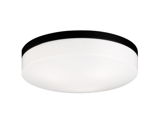 Xenon is a bolder contemporary series of flush mounts offered with a thicker white acrylic shade paired against a Black or Chrome finish. Available in 2 sizes.