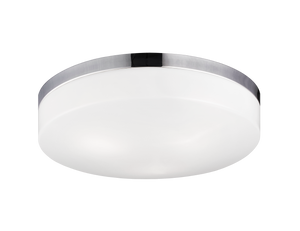 Xenon is a bolder contemporary series of flush mounts offered with a thicker white acrylic shade paired against a Black or Chrome finish. Available in 2 sizes.