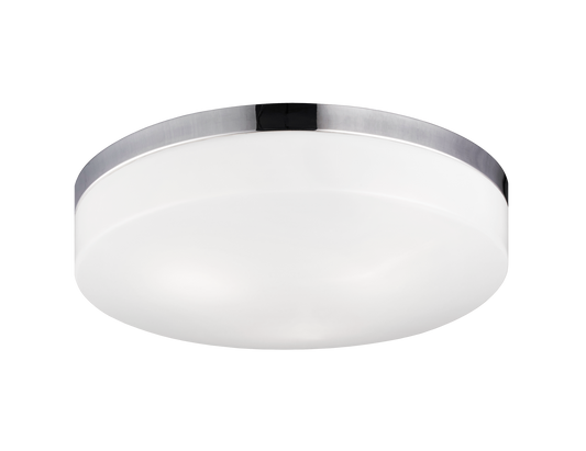 Xenon is a bolder contemporary series of flush mounts offered with a thicker white acrylic shade paired against a Black or Chrome finish. Available in 2 sizes.