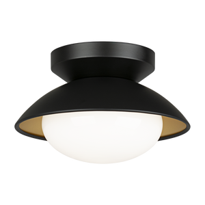 Hatley The charming ceiling mount Hatley, is available in three sizes. The Black or White bowl-shaped frame with gold interior is set off by the large Opal glass. *LIGHTBULBS NOT INCLUDED