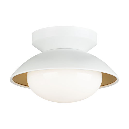 Hatley The charming ceiling mount Hatley, is available in three sizes. The Black or White bowl-shaped frame with gold interior is set off by the large Opal glass. *LIGHTBULBS NOT INCLUDED