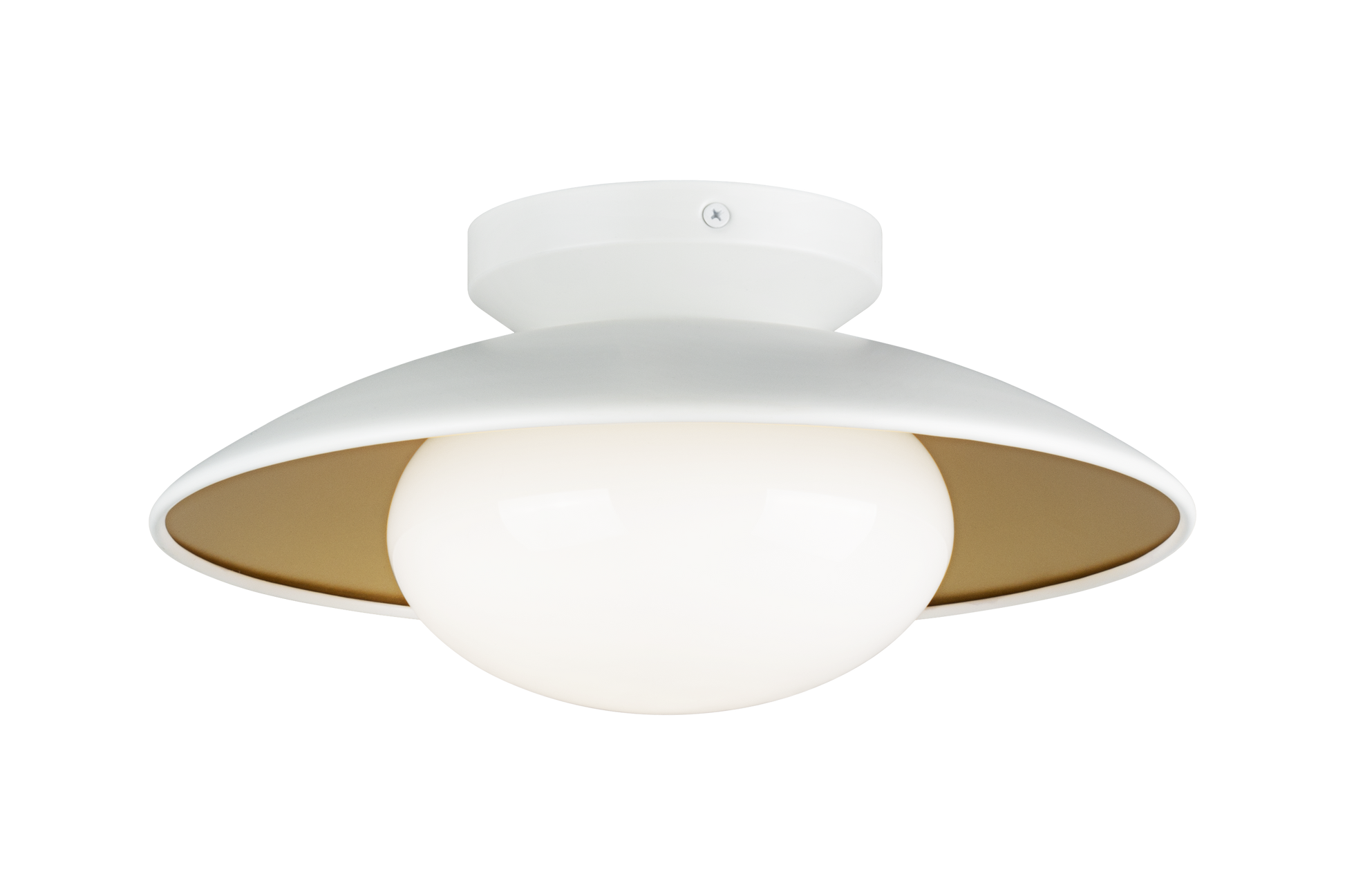 Hatley The charming ceiling mount Hatley, is available in three sizes. The Black or White bowl-shaped frame with gold interior is set off by the large Opal glass. *LIGHTBULBS NOT INCLUDED