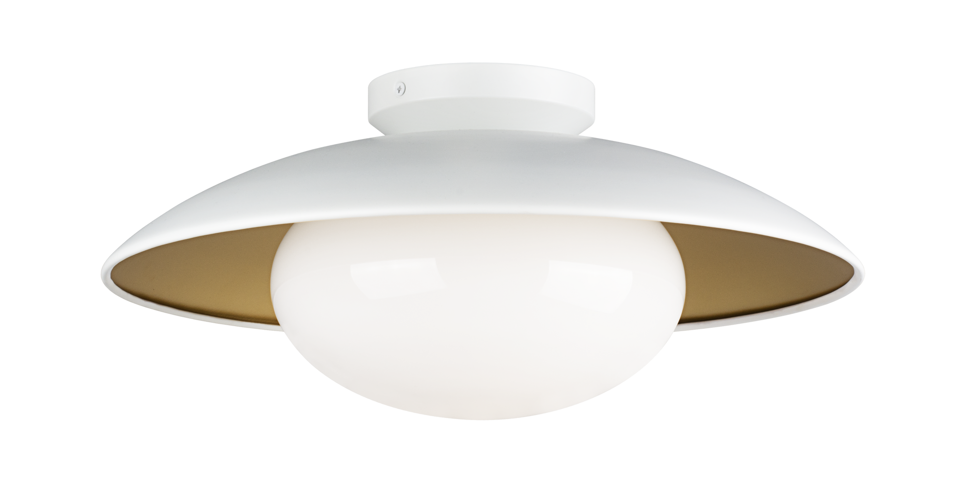 Hatley The charming ceiling mount Hatley, is available in three sizes. The Black or White bowl-shaped frame with gold interior is set off by the large Opal glass. *LIGHTBULBS NOT INCLUDED