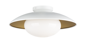 Hatley The charming ceiling mount Hatley, is available in three sizes. The Black or White bowl-shaped frame with gold interior is set off by the large Opal glass. *LIGHTBULBS NOT INCLUDED