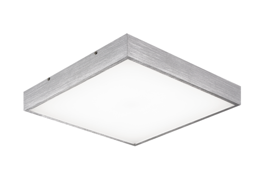 Kashi is a modern series of LED flush mounts.This minimalistic fixture is comprised of a square frame with an inset white acrylic diffuser. Available in 2 sizes and 2 finishes: Aluminum and Oxidized Black.