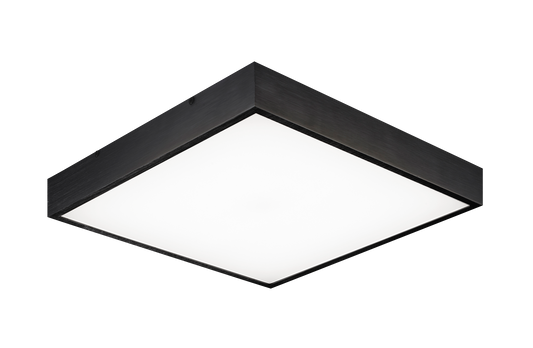 Kashi is a modern series of LED flush mounts.This minimalistic fixture is comprised of a square frame with an inset white acrylic diffuser. Available in 2 sizes and 2 finishes: Aluminum and Oxidized Black.