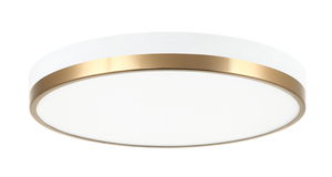 A sleek and contemporary take on the traditional round flush mount. These LED flush mounts are offered with contrasting finish combinations - Black with Chrome and Aged Gold Brass with White. Tone is a versatile fixture, suitable for any room.