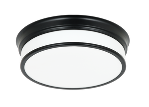 A traditional series of LED flush mounts surrounded by a white glass shade. The Navo series is available in 2 sizes and 2 finishes – Black and Chrome which accent the fixtures for an added touch. A suitable fit for any ceiling.