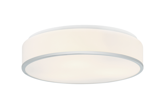 Design inspired by the shape of a drum. Simplicity and timeless style would always come in handy with interior décor. This series offers a white acrylic shade paired with subtle accents of Chrome or Matte Black finish. Available in 2 sizes.
