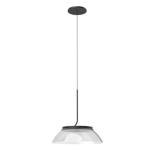 Magellan 12-in Black/Clear Acrylic Light Guide LED Pendant